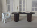 Fluted Double Rounded Dining Table 1:12 - Unpainted