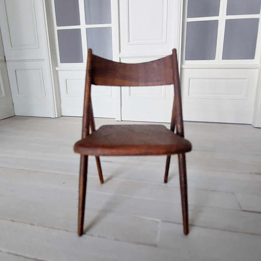 Dollhouse Danish Midcentury Dining Chair 1:12 - Unpainted