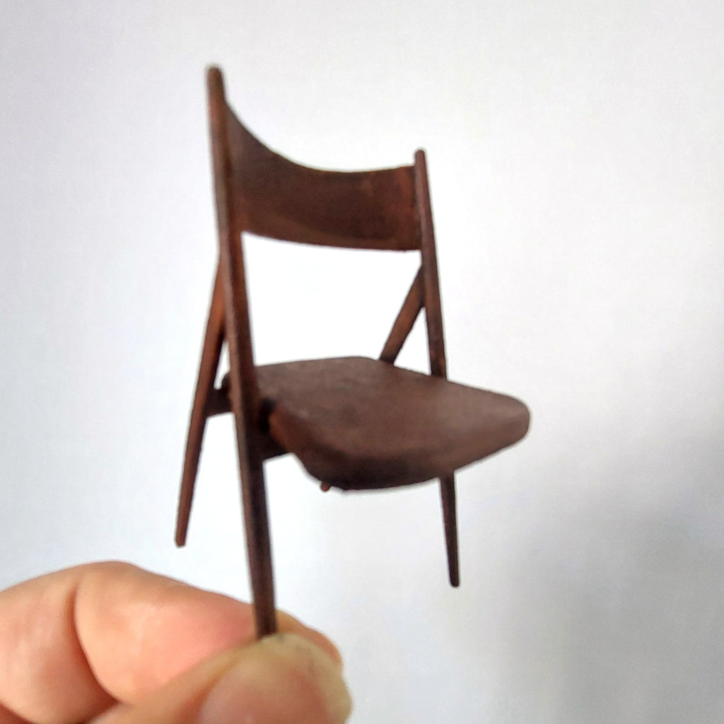 Dollhouse Danish Midcentury Dining Chair 1:12 - Unpainted