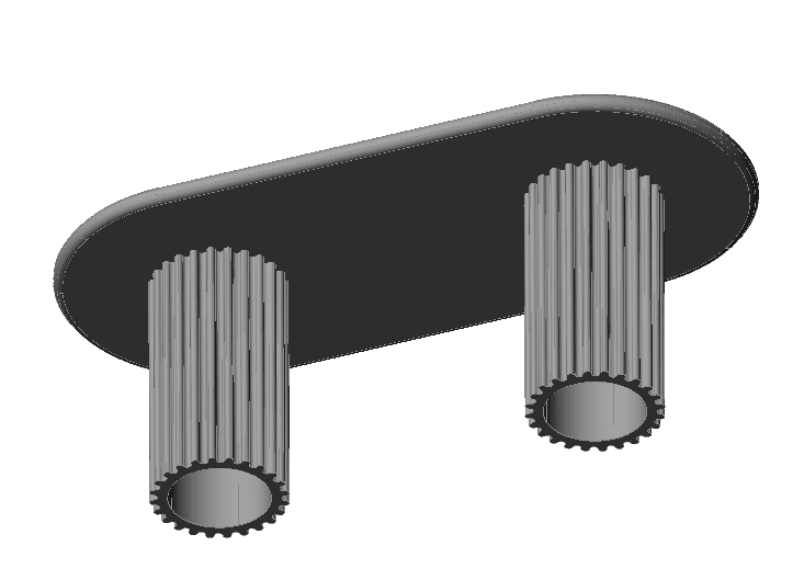 Fluted Double Rounded Dining Table 1:12 - Unpainted