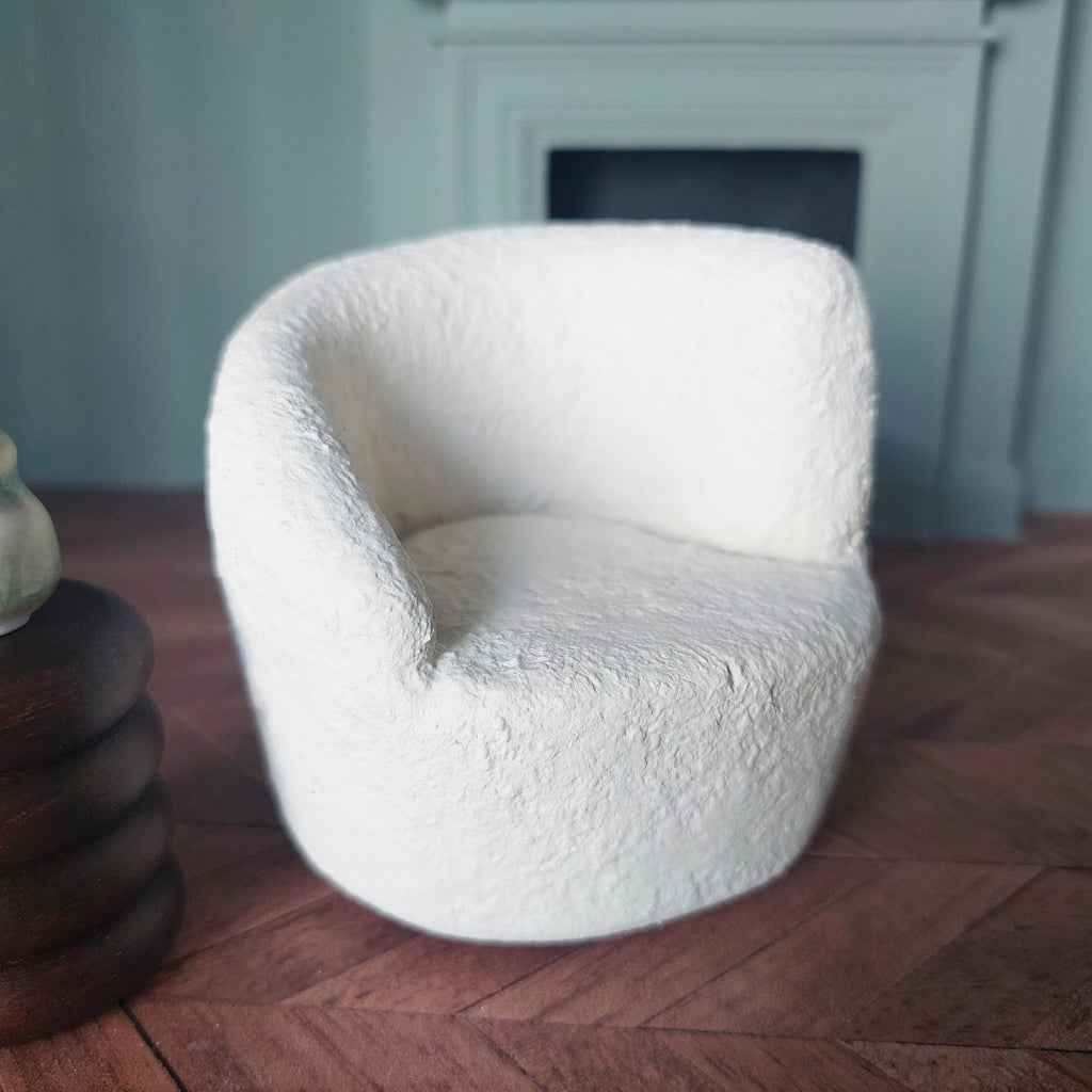 Modern Dollhouse Boucle Armchair 1:12