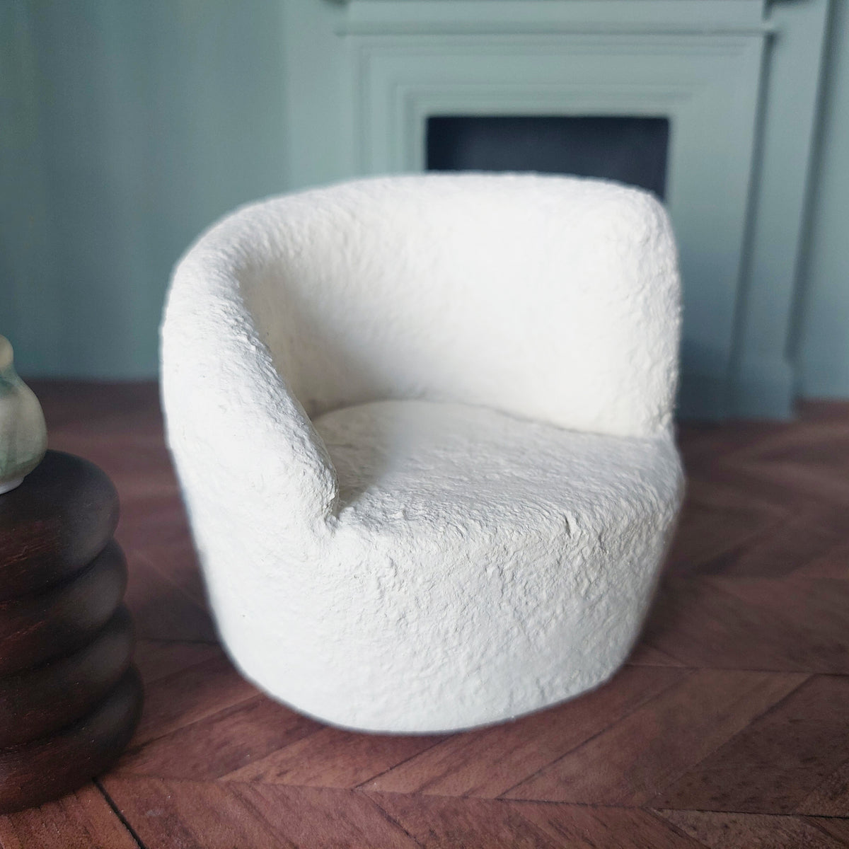 Modern Dollhouse Boucle Armchair 1:12