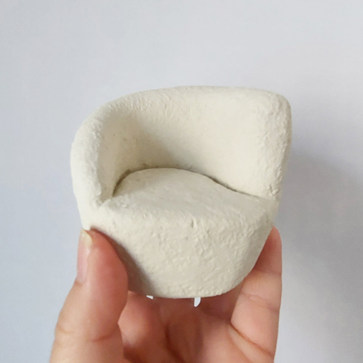Modern Dollhouse Boucle Armchair 1:12