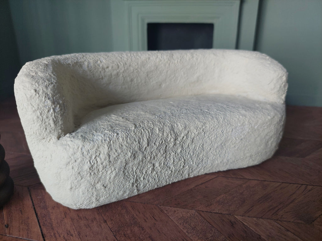 Modern Dollhouse Boucle Sofa 1:12