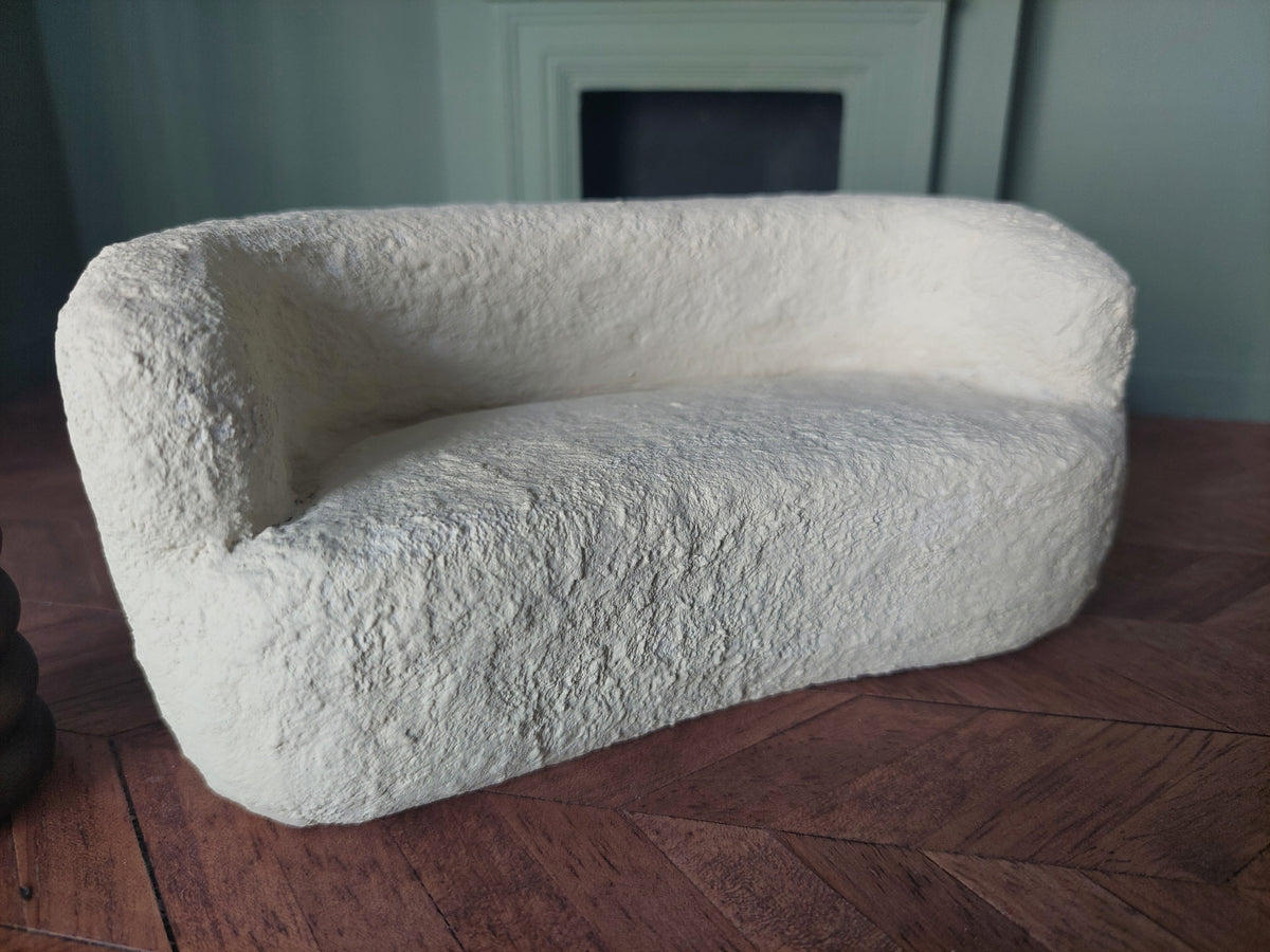 Modern Dollhouse Boucle Sofa 1:12