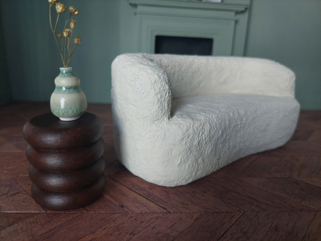 Modern Dollhouse Boucle Sofa 1:12
