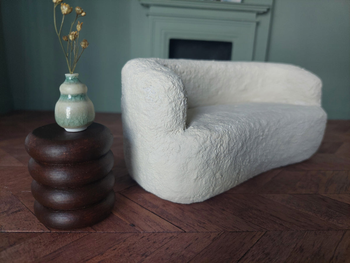 Modern Dollhouse Boucle Sofa 1:12